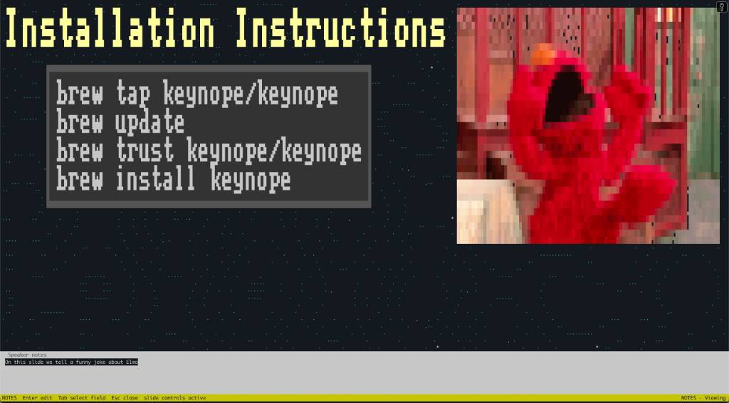 Speaker notes and animated imagery